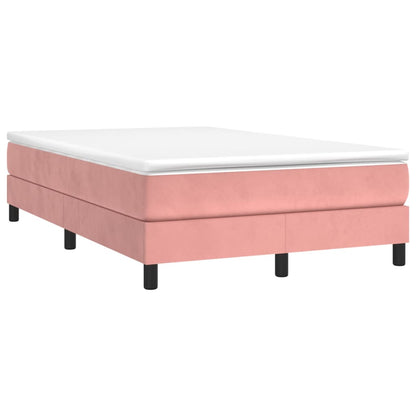 Cama boxspring com colchão 120x200 cm veludo rosa