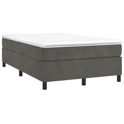 Cama boxspring com colchão 120x200 cm veludo cinzento-escuro