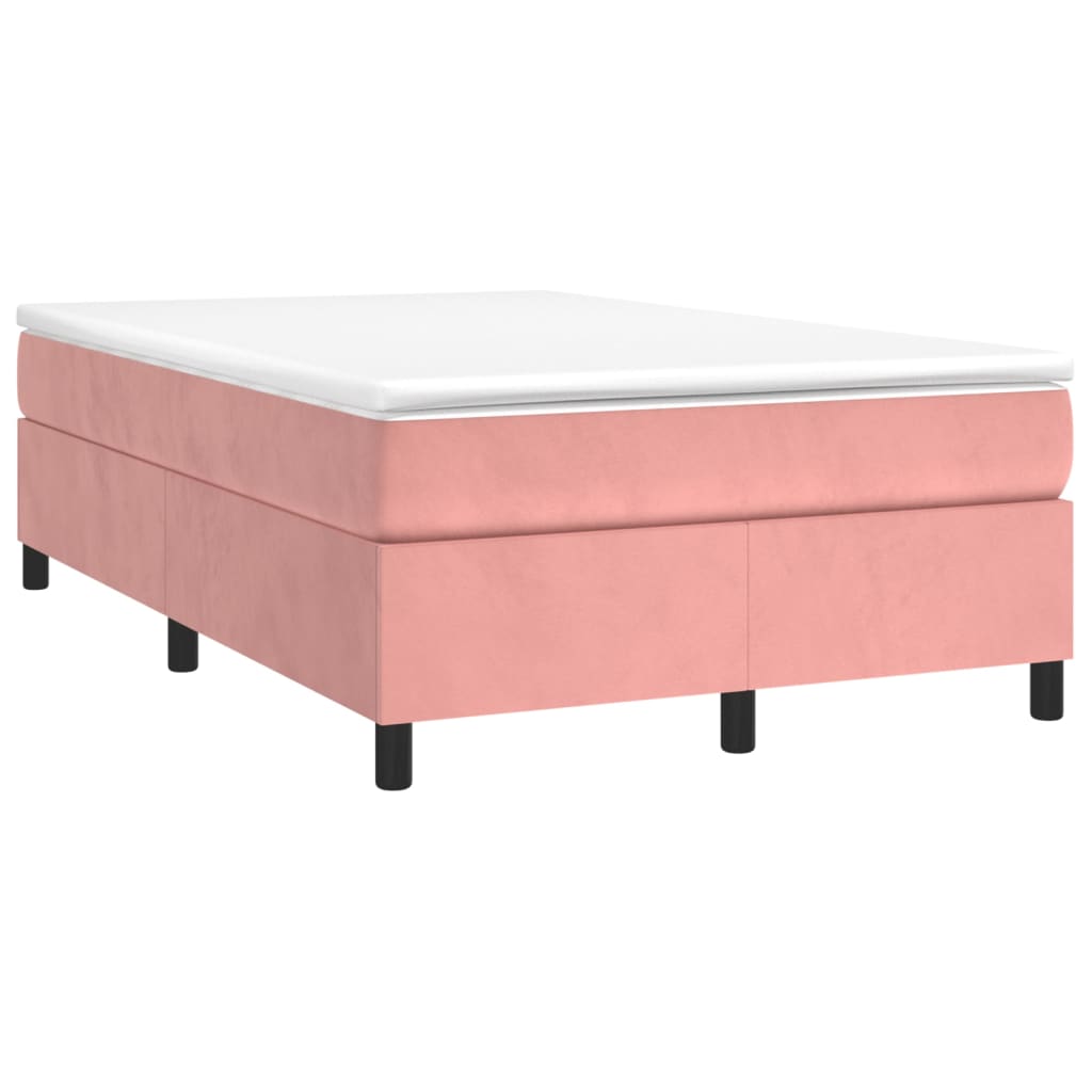 Cama boxspring com colchão 120x200 cm veludo rosa