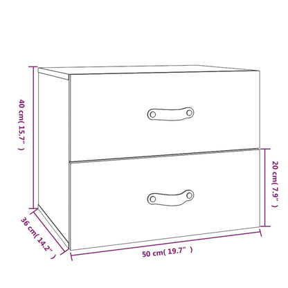 Mesa de cabeceira de parede 50x36x40 cm branco