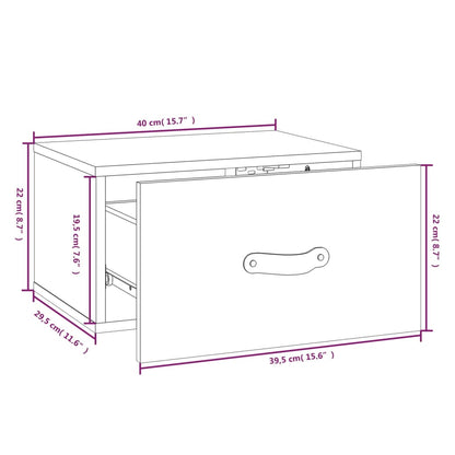 Mesas de cabeceira montagem na parede 2 pcs 40x29,5x22cm branco