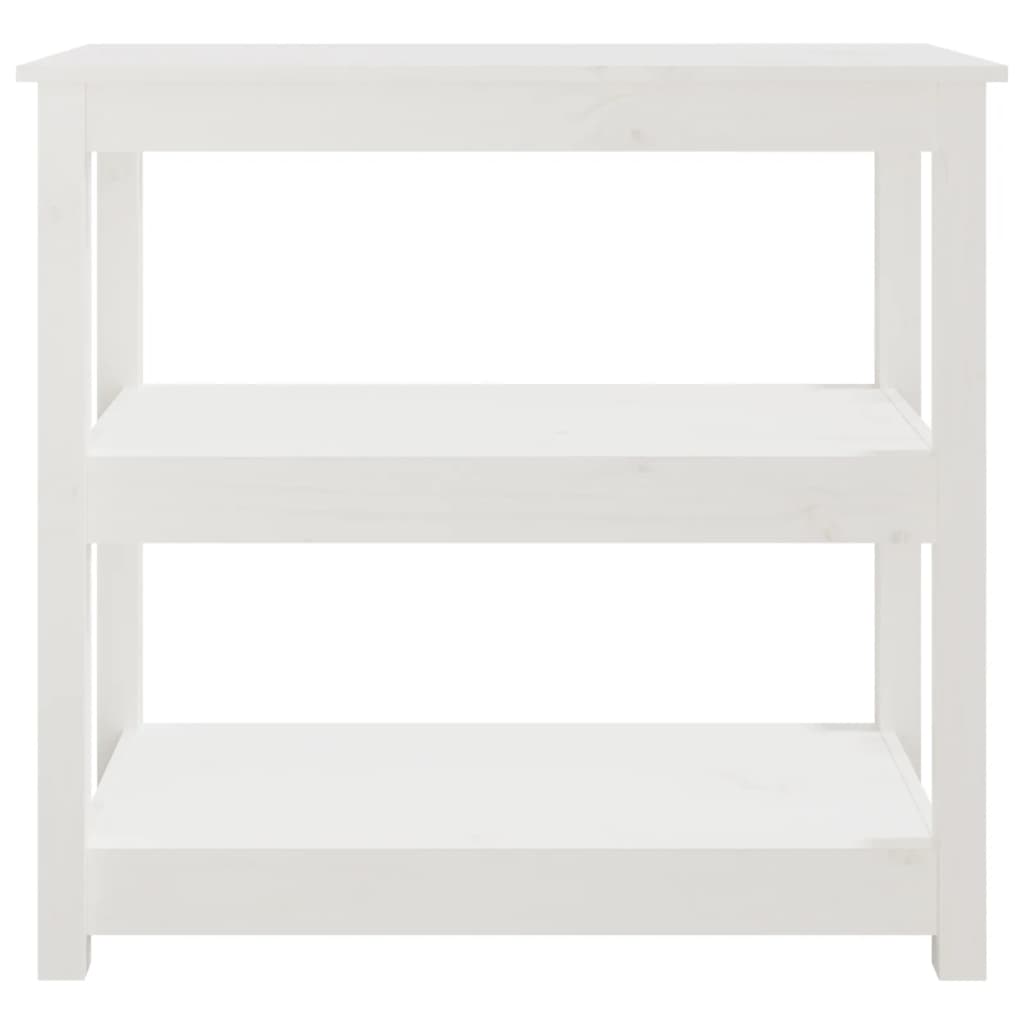 Mesa consola 80x40x74 cm madeira de pinho maciça branco