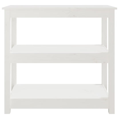 Mesa consola 80x40x74 cm madeira de pinho maciça branco