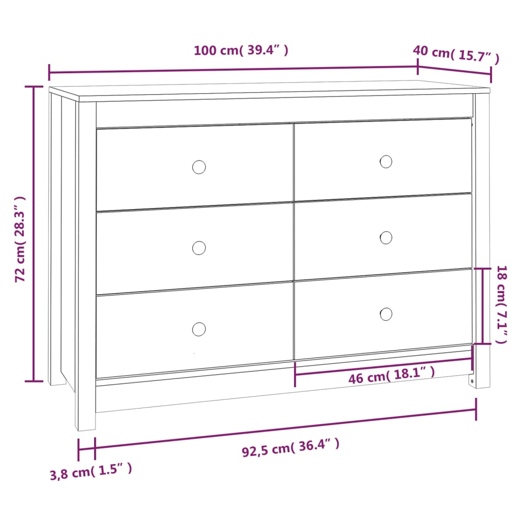 Armário de apoio 100x40x72 cm pinho maciço cinza