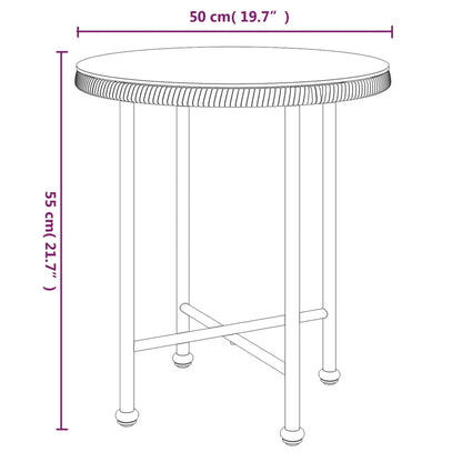 Mesa de jantar Ø50 cm   vidro temperado e aço