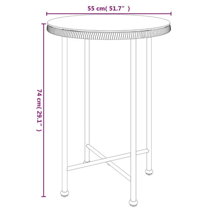 Mesa de jantar Ø55 cm   vidro temperado e aço preto