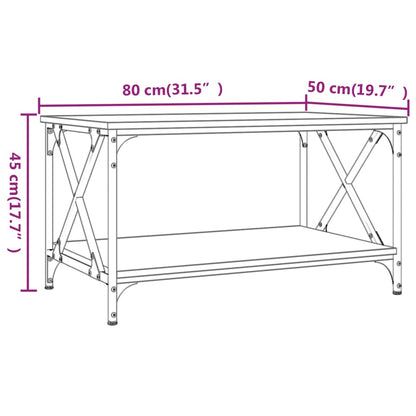 Mesa de centro 80x50x45 cm derivados madeira/ferro cinza sonoma