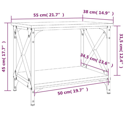 Mesa de apoio 55x38x45 cm derivados de madeira cinzento sonoma