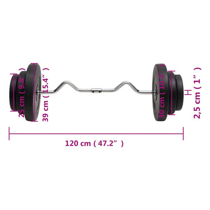 Barra curl com discos 60 kg