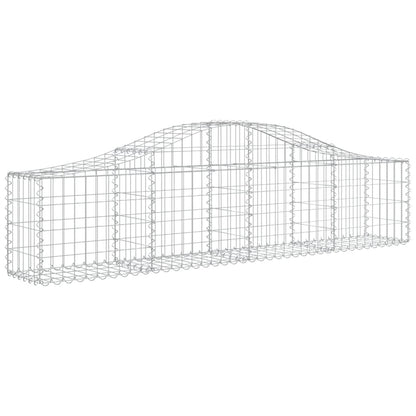 Cestos gabião arqueados 2 pcs 200x30x40/60 cm ferro galvanizado