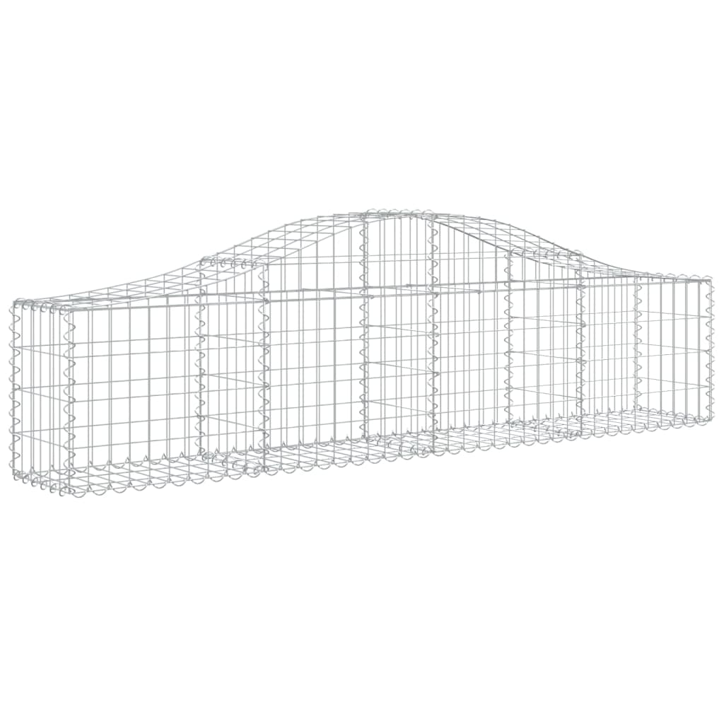 Cestos gabião arqueados 4 pcs 200x30x40/60 cm ferro galvanizado