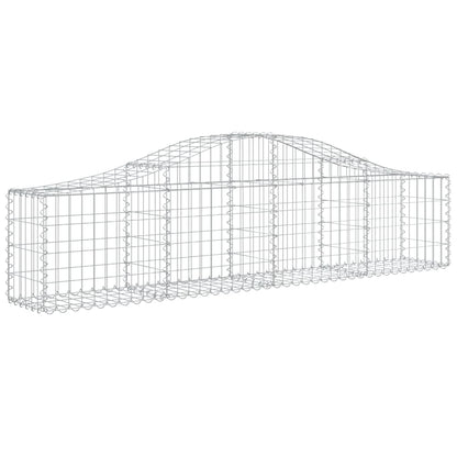 Cestos gabião arqueados 4 pcs 200x30x40/60 cm ferro galvanizado