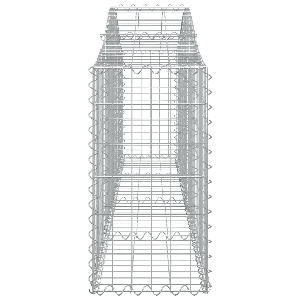 Cestos gabião arqueados 2 pcs 200x30x60/80 cm ferro galvanizado