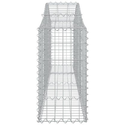 Cestos gabião arqueados 2 pcs 200x30x60/80 cm ferro galvanizado