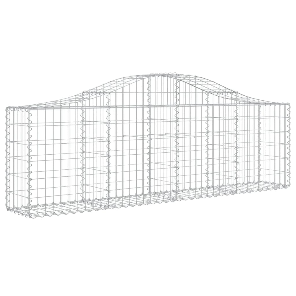 Cestos gabião arqueados 3 pcs 200x30x60/80 cm ferro galvanizado