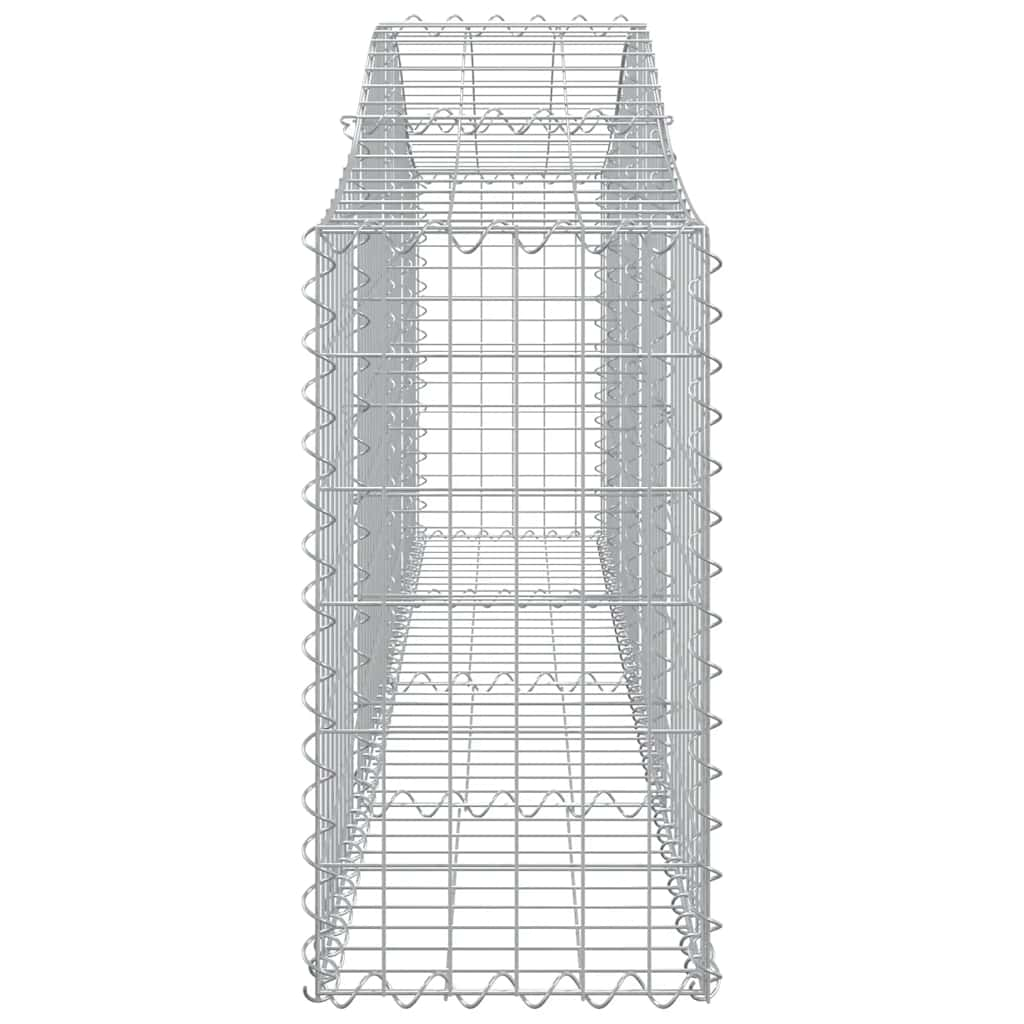 Cestos gabião arqueados 3 pcs 200x30x60/80 cm ferro galvanizado