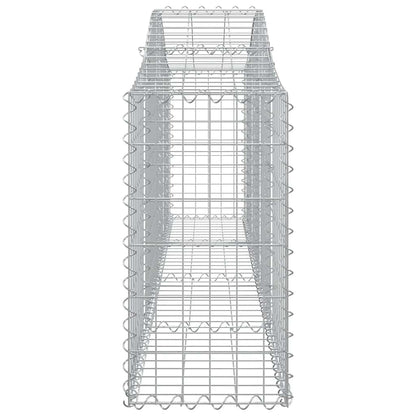 Cestos gabião arqueados 3 pcs 200x30x60/80 cm ferro galvanizado