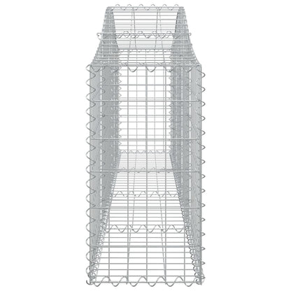 Cestos gabião arqueados 5 pcs 200x30x60/80 cm ferro galvanizado