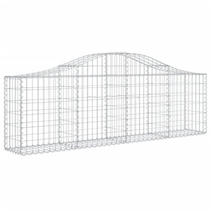 Cestos gabião arqueados 6 pcs 200x30x60/80 cm ferro galvanizado