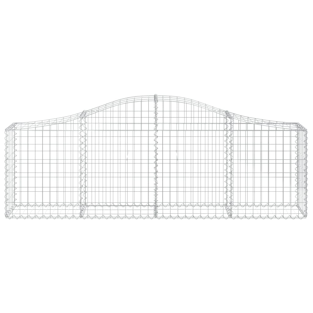 Cestos gabião arqueados 6 pcs 200x30x60/80 cm ferro galvanizado