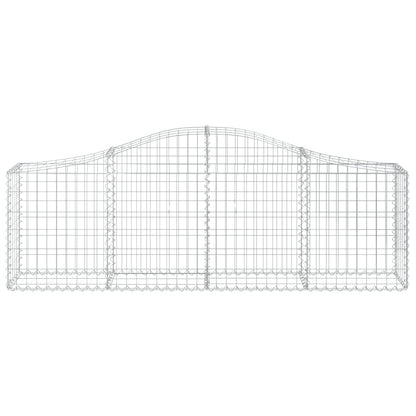 Cestos gabião arqueados 6 pcs 200x30x60/80 cm ferro galvanizado