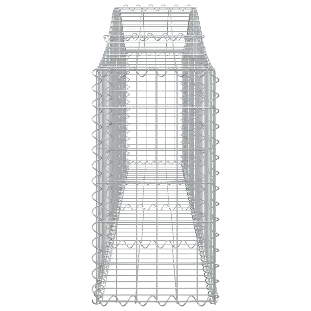 Cestos gabião arqueados 6 pcs 200x30x60/80 cm ferro galvanizado