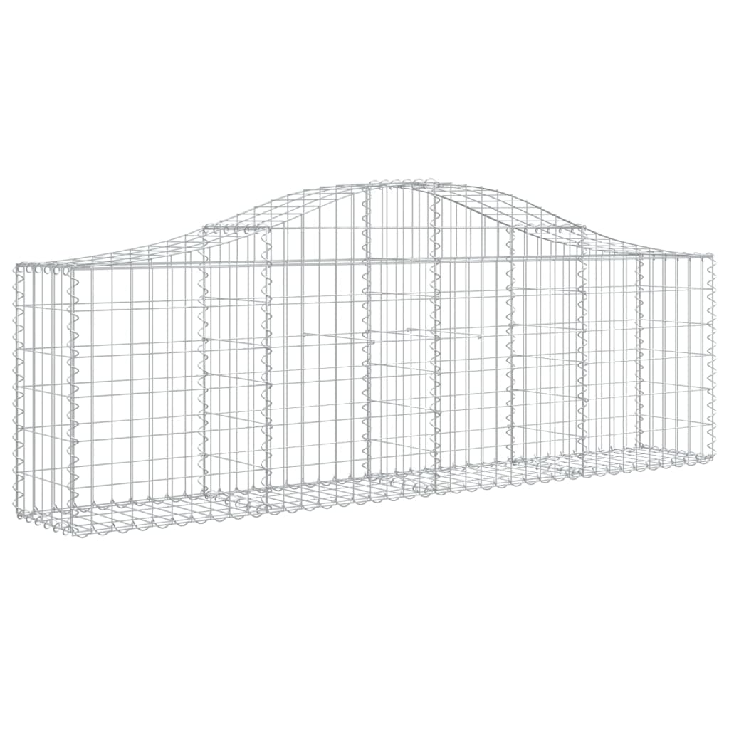 Cestos gabião arqueados 8 pcs 200x30x60/80 cm ferro galvanizado