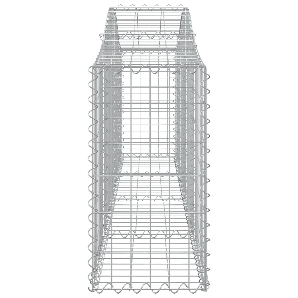 Cestos gabião arqueados 8 pcs 200x30x60/80 cm ferro galvanizado