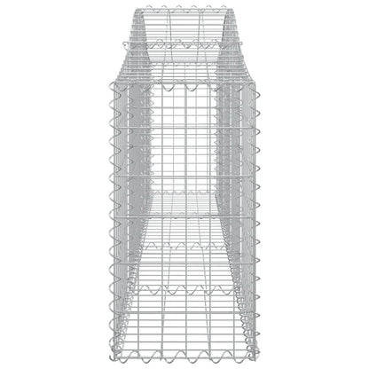 Cestos gabião arqueados 8 pcs 200x30x60/80 cm ferro galvanizado