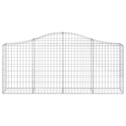 Cestos gabião arqueados 7 pcs 200x30x80/100cm ferro galvanizado