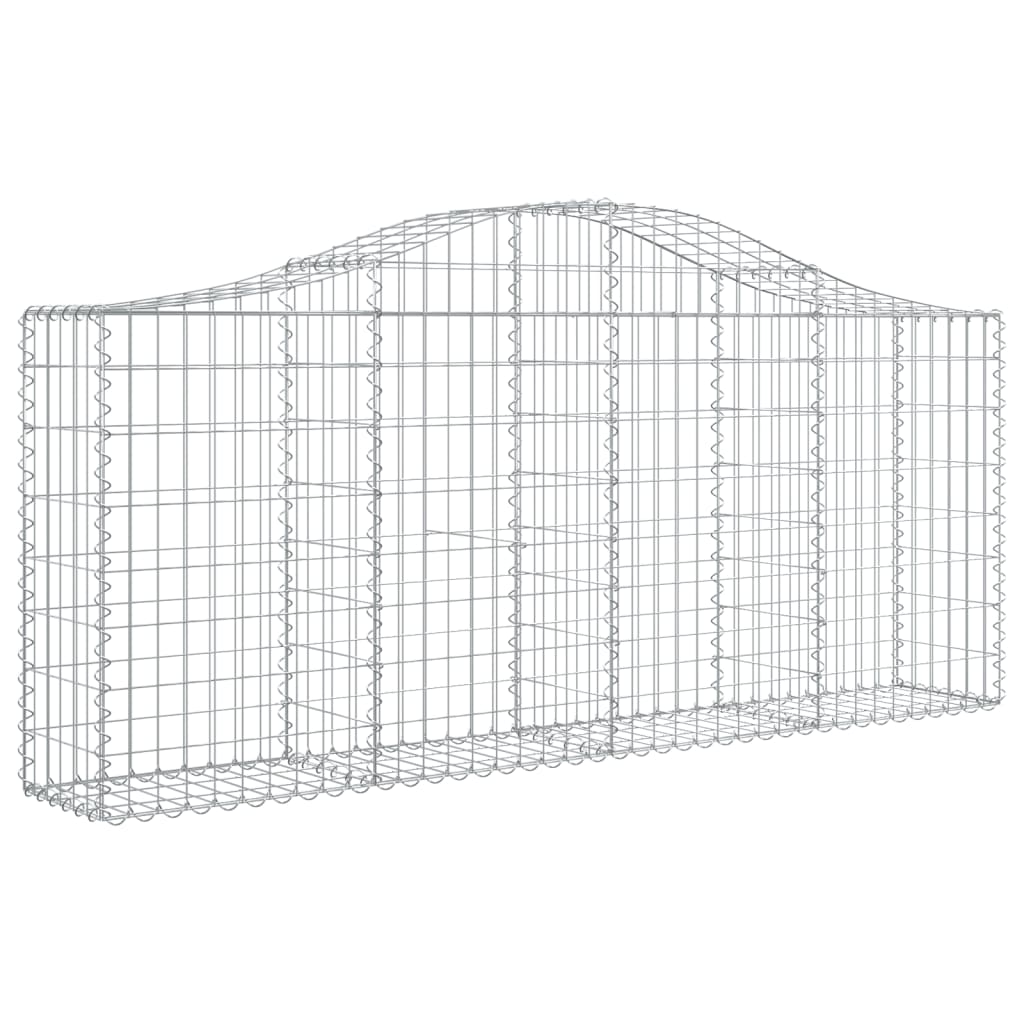 Cestos gabião arqueados 8 pcs 200x30x80/100cm ferro galvanizado