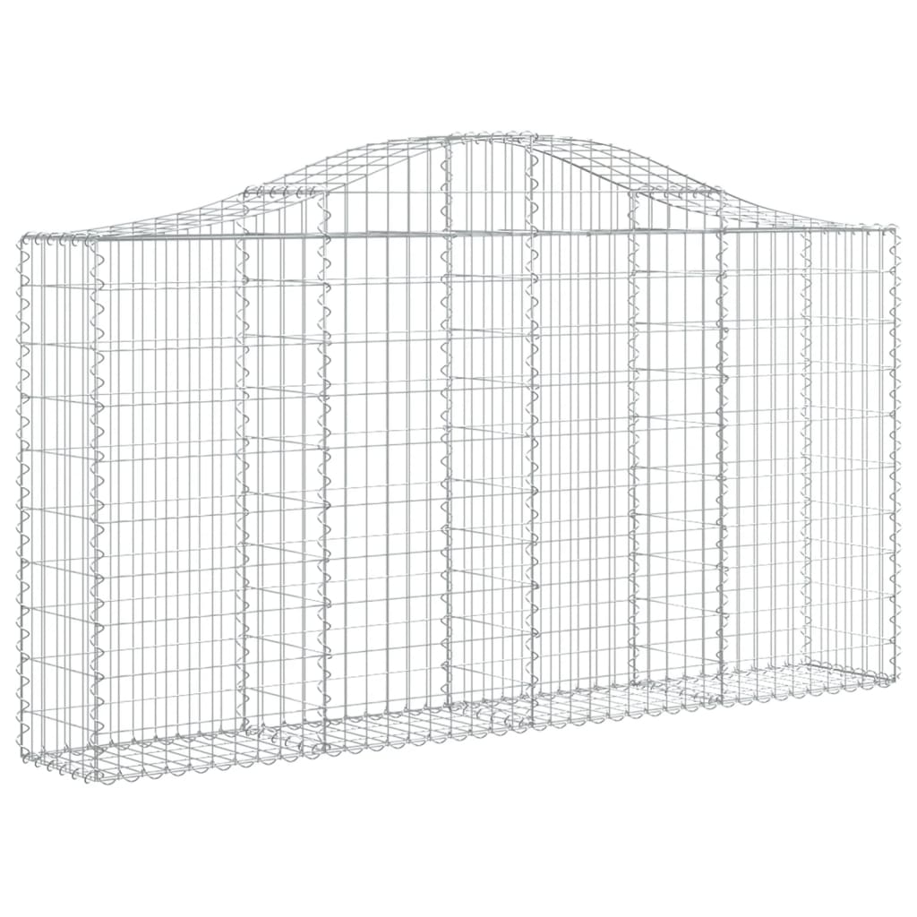 Cestos gabião arqueados 2pcs 200x30x100/120cm ferro galvanizado