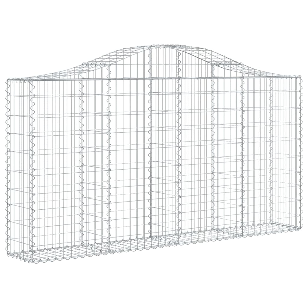 Cestos gabião arqueados 3pcs 200x30x100/120cm ferro galvanizado