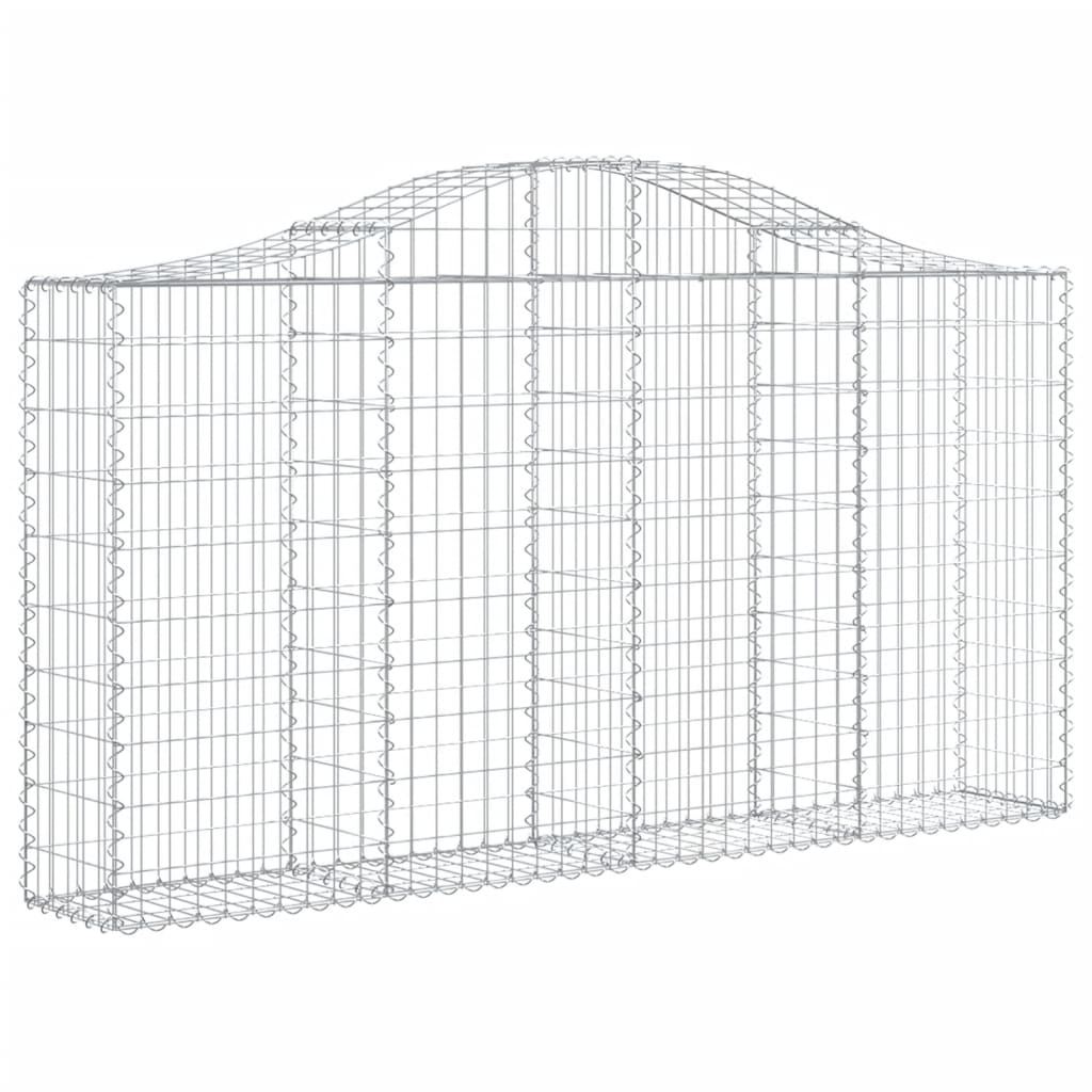 Cestos gabião arqueados 4pcs 200x30x100/120cm ferro galvanizado