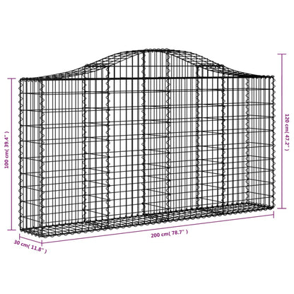 Cestos gabião arqueados 10 pcs 200x30x100/120 ferro galvanizado