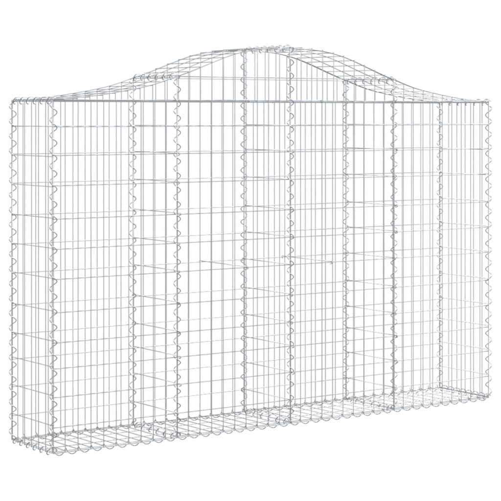 Cestos gabião arqueados 2pcs 200x30x120/140cm ferro galvanizado