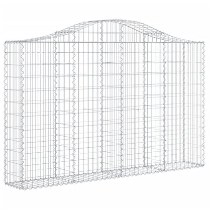 Cestos gabião arqueados 2pcs 200x30x120/140cm ferro galvanizado