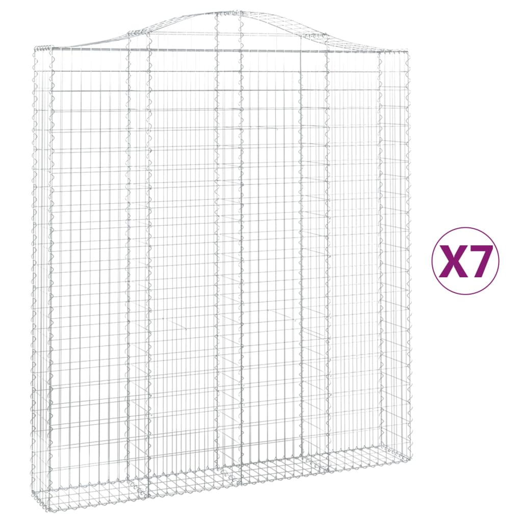 Cestos gabião arqueados 7pcs 200x30x220/240cm ferro galvanizado