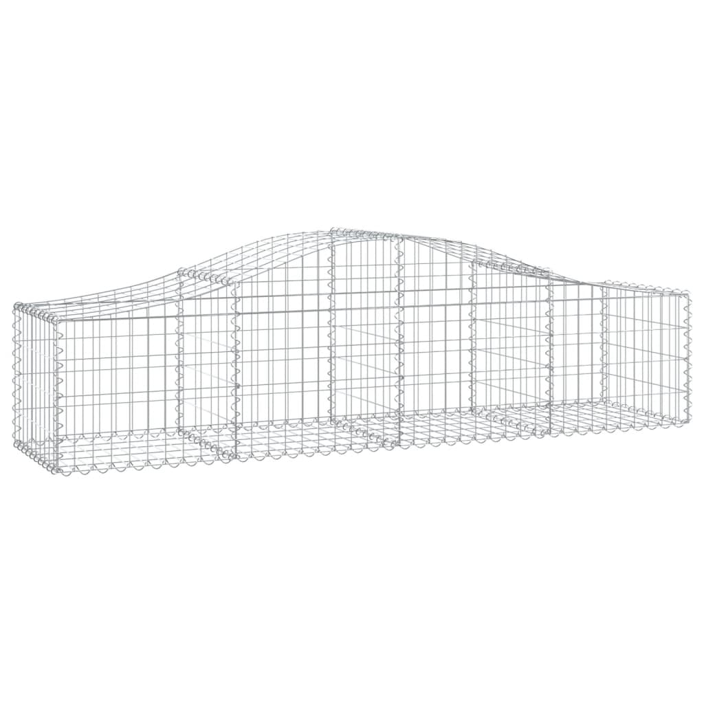 Cestos gabião arqueados 2 pcs 200x50x40/60 cm ferro galvanizado