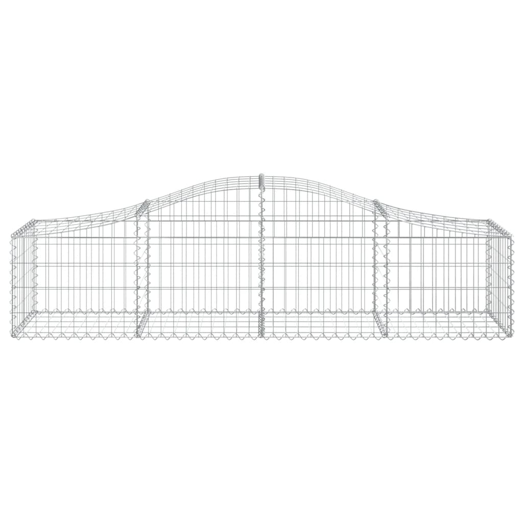 Cestos gabião arqueados 2 pcs 200x50x40/60 cm ferro galvanizado