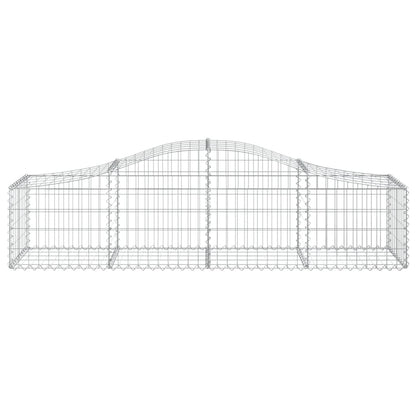 Cestos gabião arqueados 2 pcs 200x50x40/60 cm ferro galvanizado