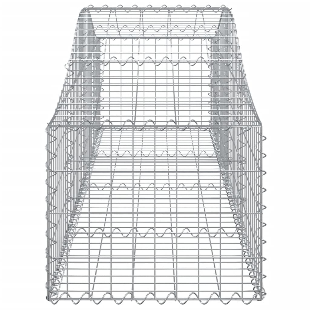 Cestos gabião arqueados 2 pcs 200x50x40/60 cm ferro galvanizado