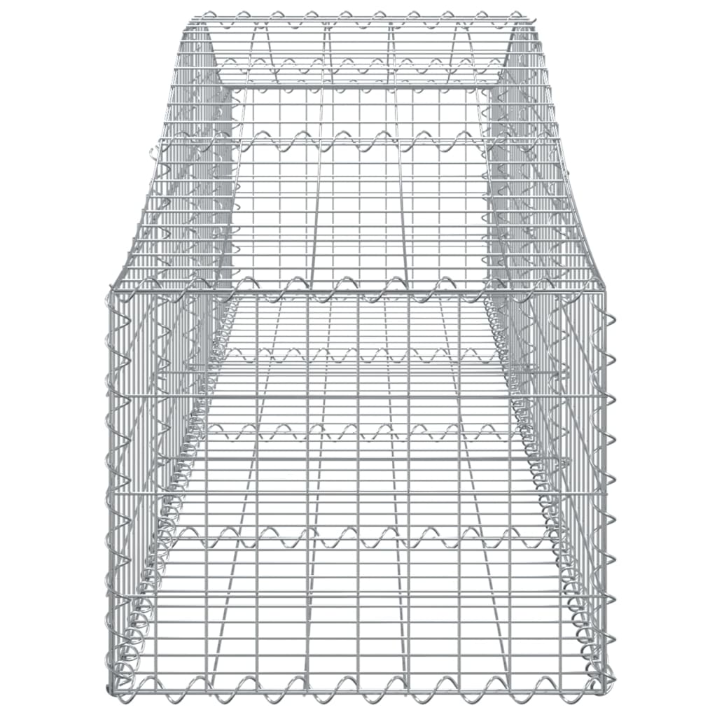 Cestos gabião arqueados 4 pcs 200x50x40/60 cm ferro galvanizado