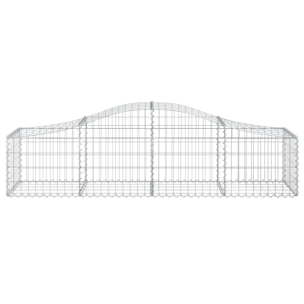 Cestos gabião arqueados 6 pcs 200x50x40/60 cm ferro galvanizado