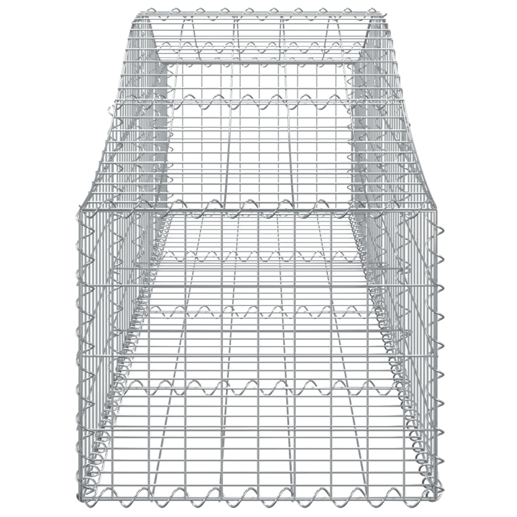 Cestos gabião arqueados 6 pcs 200x50x40/60 cm ferro galvanizado