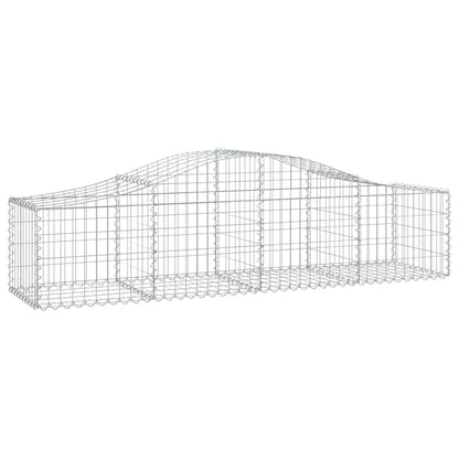 Cestos gabião arqueados 7 pcs 200x50x40/60 cm ferro galvanizado