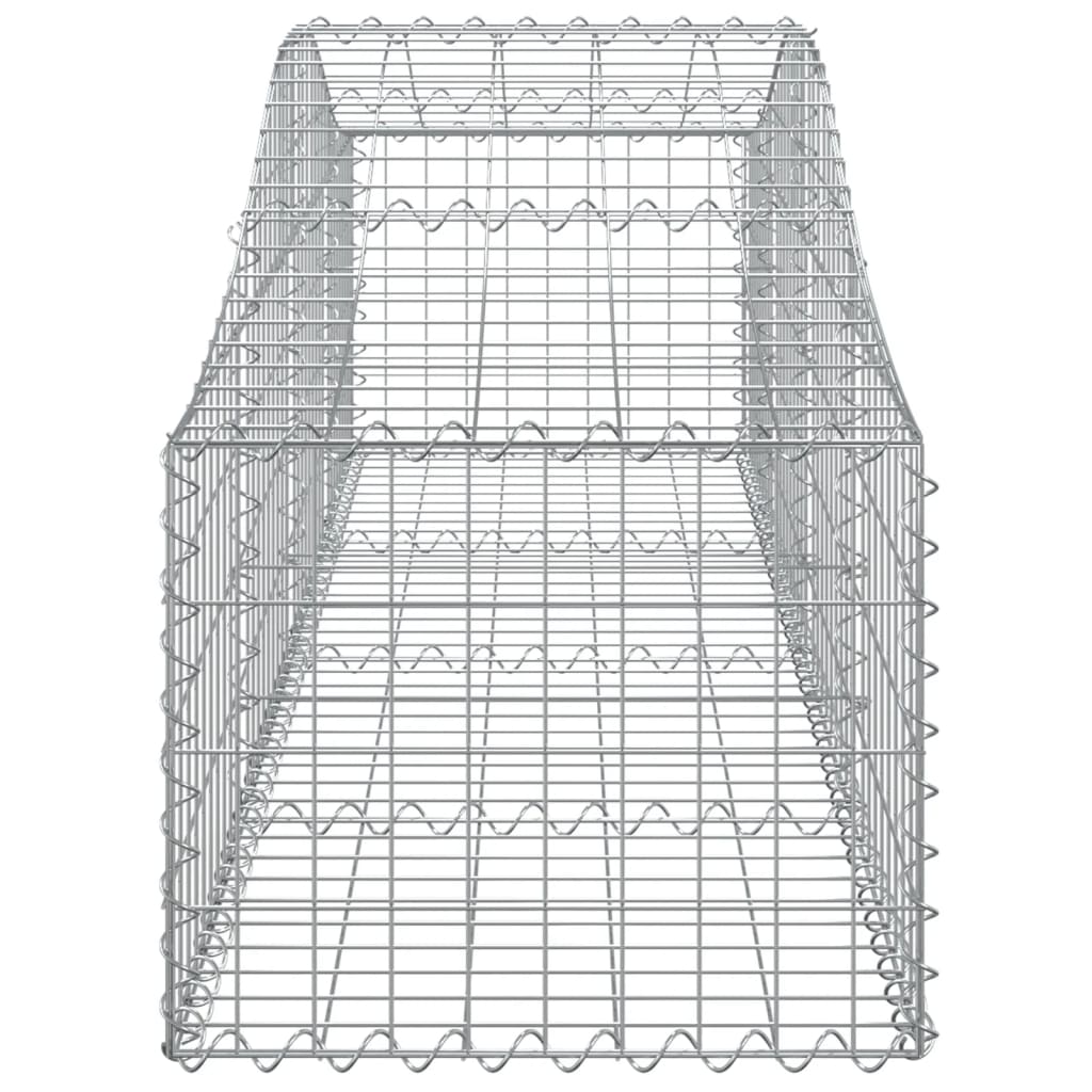 Cestos gabião arqueados 7 pcs 200x50x40/60 cm ferro galvanizado