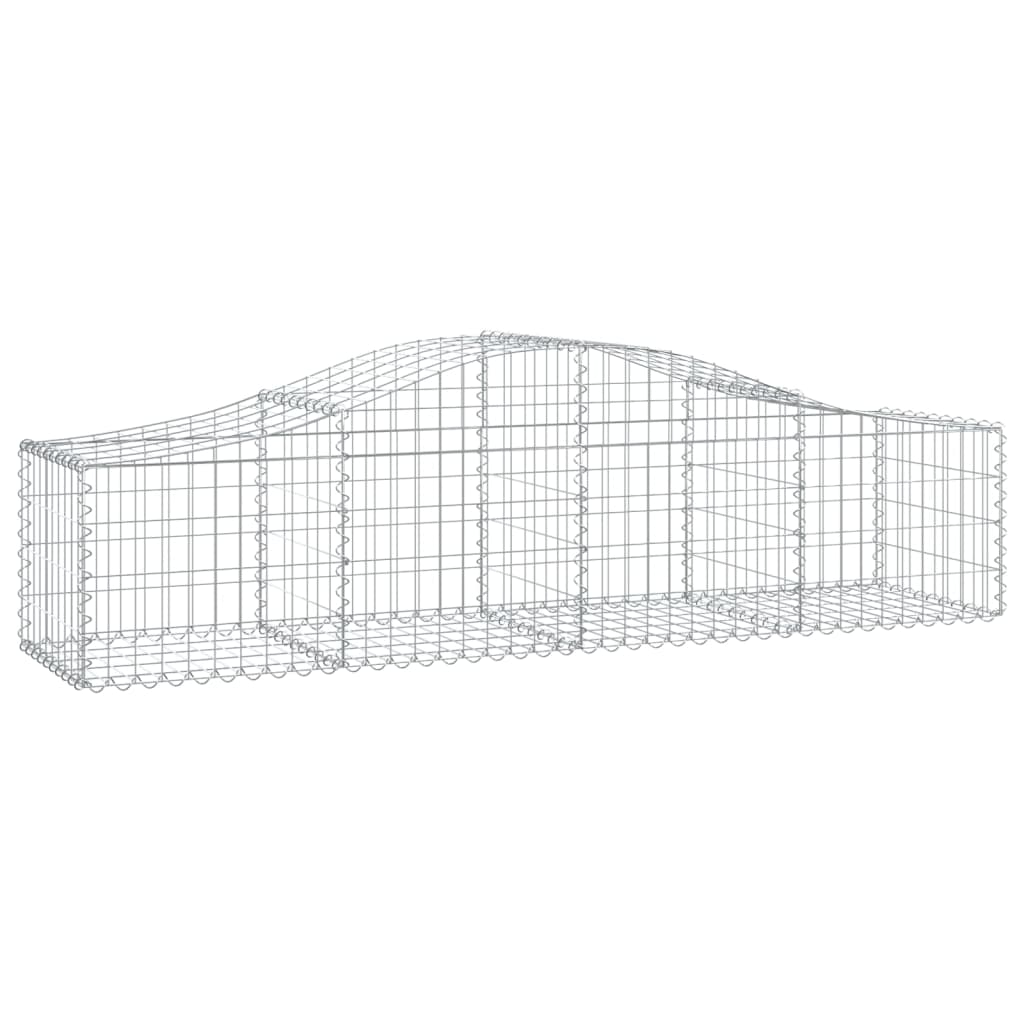 Cestos gabião arqueados 8 pcs 200x50x40/60 cm ferro galvanizado