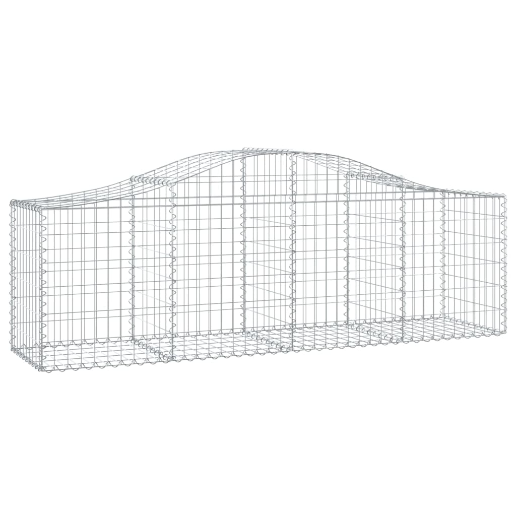 Cestos gabião arqueados 2 pcs 200x50x60/80 cm ferro galvanizado