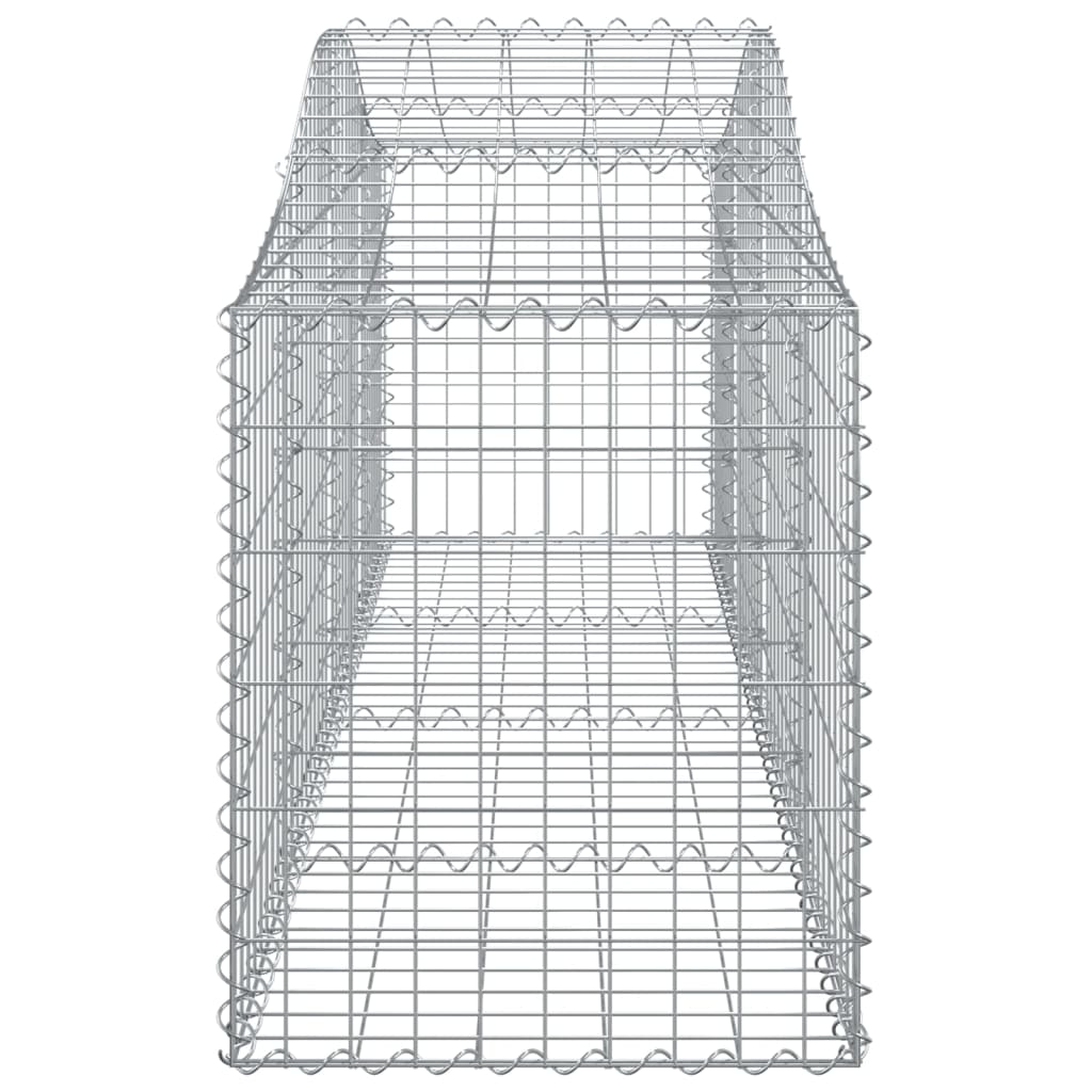 Cestos gabião arqueados 2 pcs 200x50x60/80 cm ferro galvanizado